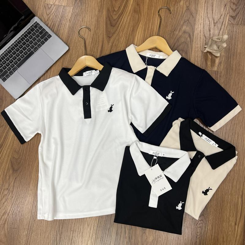 Áo Polo Women Chất Tổ Ong 2 Da Cao Cấp Thấm Hút Mồ Hôi Thêu Tim, Thêu Mèo, Thêu Cupid, Thêu Thỏ 1
