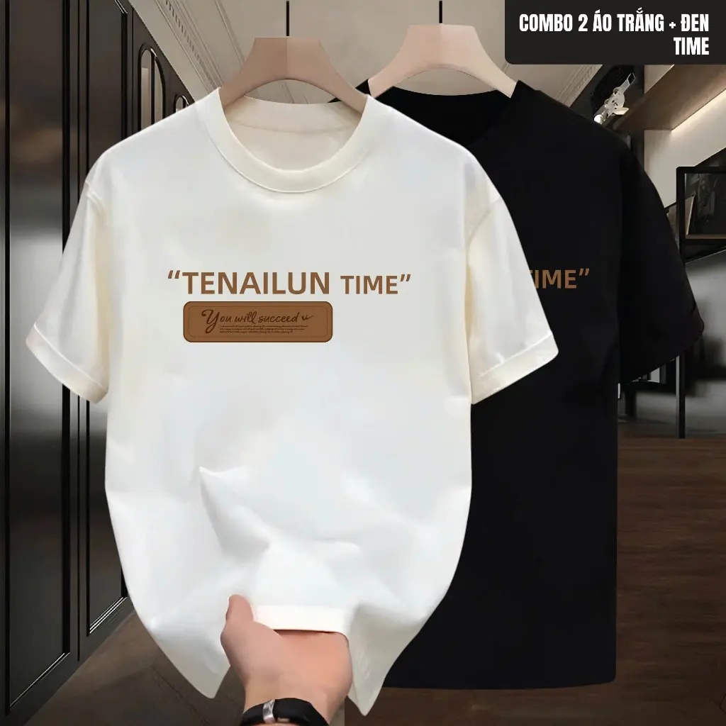 Áo thun Cổ tròn TIME form Unisex nam nữ, chất liệu cao cấp, phong cách trẻ trung, cực chất, năng động Menswear Cotton SP áo  thun