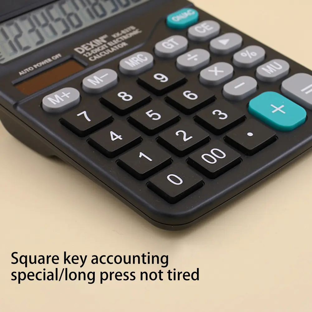 Silent Desktop Calculator with 12-Digit Display: Perfect for Office & Finance!