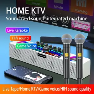 SY8 sound card audio all-in-one live broadcast professional equipment dengan dua mikrofon Laptop
