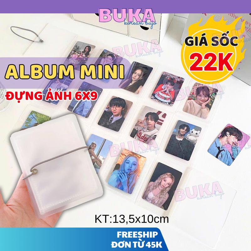 Album mini 6*9 Buka album thả ảnh gấp gọn 1 Ô đựng CARD, POLAROID, ảnh INTAX lưu trữ card phong cách Hàn Quốc