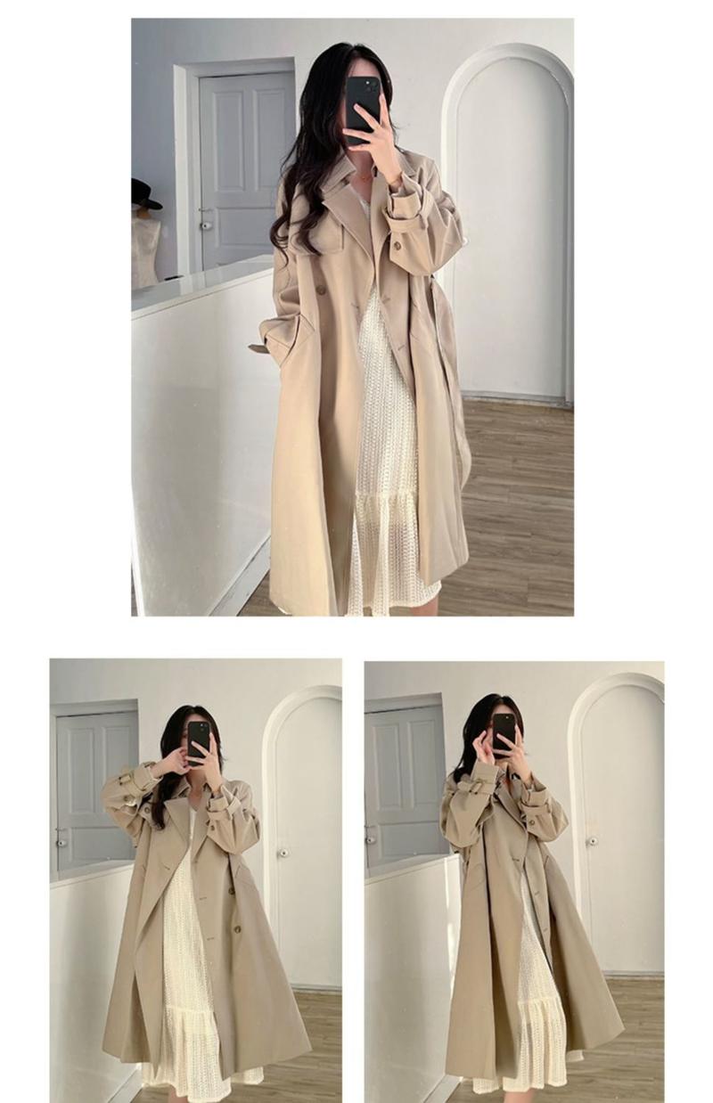Product Introduction of Áo khoác ngoài Dài Trung Bình Phong Cách Hàn Quốc, Cao Cấp, Dành Cho Nữ, Hàng Mới Về Mùa Xuân Và Mùa Thu 2024, Thích Hợp Cho Chiều Cao Nhỏ Và Mỏng, Bó Sát, Thanh Lịch, Áo Khoác 16