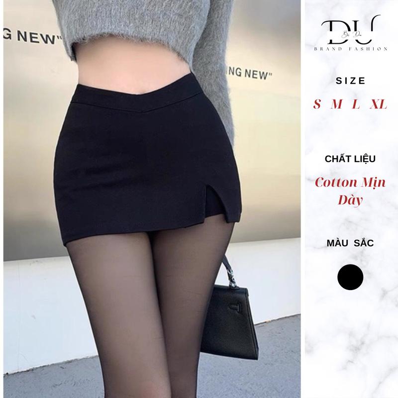 Chân váy CONY cạp V xẻ đùi chất cotton, Siêu Tôn Dáng Nữ Women