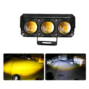 LAMPU TEMBAK FOGLAMP MINI PROJI 3 MATA 80watt PUTIH-KUNING 12/24v UNIVERSAL Car