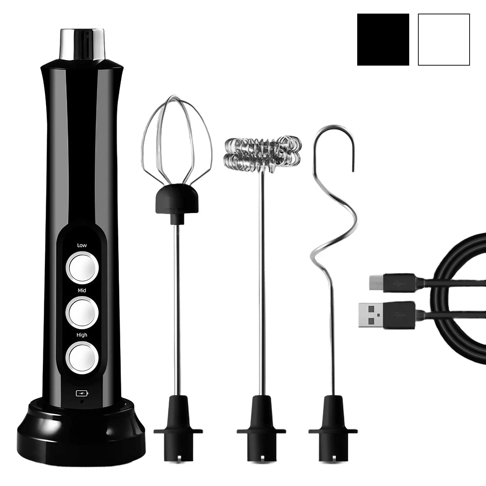 3 in 1 Portable Rechargeable Electric Milk Frother, Handheld High Speed Beverage Mixer Mini Blender Tool , Coffee Frothing Stick, Kitchen Appliances for Home Use, Kitchen Gadgets, Kitchen Accessories, Coffee Equipment