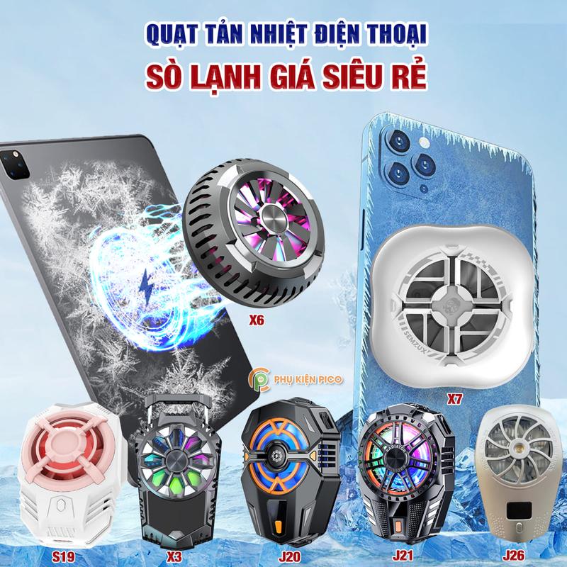Quạt tản nhiệt điện thoại S19 / J20 / J21 / J26 / X3 / X6 / X7 / CX10 / X99 / Memo DL22 sò lạnh siêu rẻ - Tản nhiệt Gaming S3 làm mát điện thoại chơi game livestream Phụ Kiện Led
