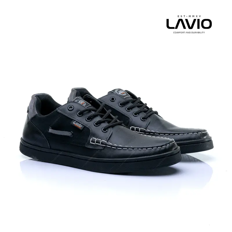 Sepatu Kulit Formal Casual Pria Lavio Delva Kerja Original Murah Kasual Black Hitam Shoes 2