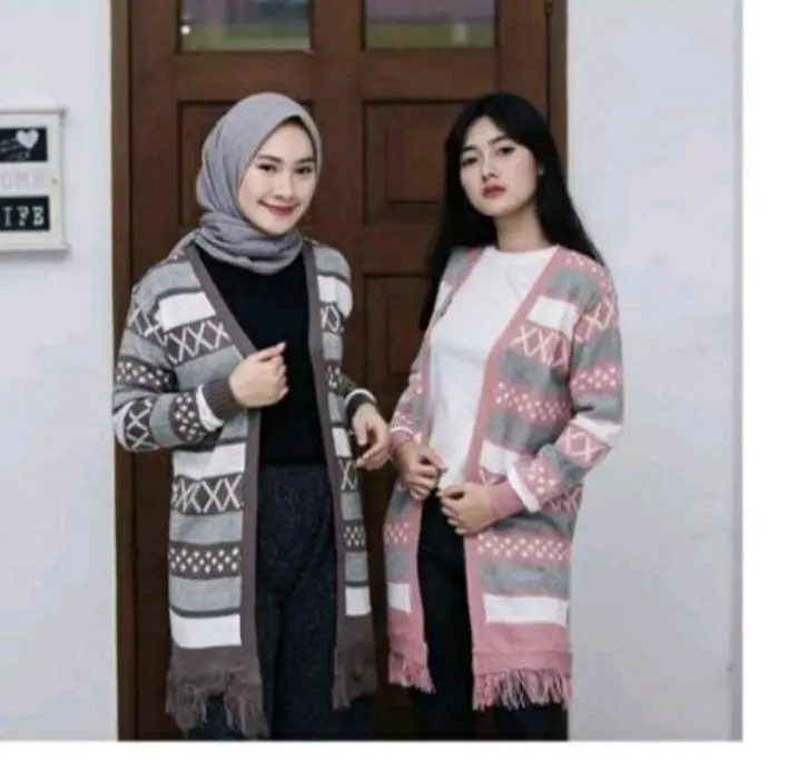 Cardigan Wanita Long Hinata Cardi Baju Rajut 0