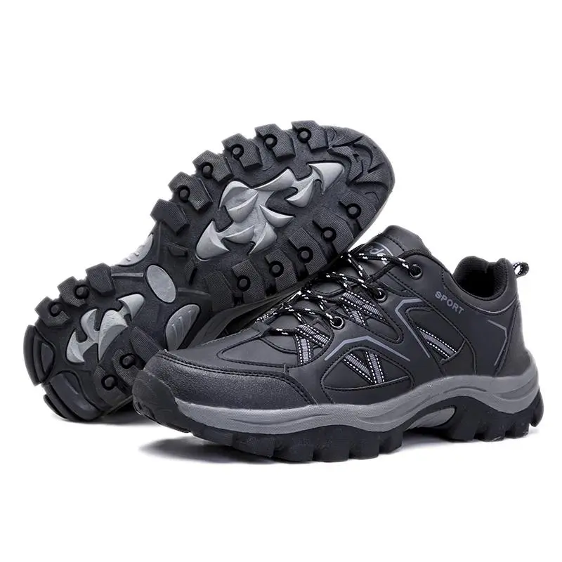 Leedoo Sepatu Hiking Pria Sepatu Olahraga Outdoor Sepatu Gunung Adventure  Anti Slip MH208 Hitam 39