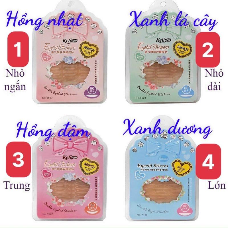 Kích Mí Lưới Tàng Hình KELI Mon Beauty Miếng Dán Kích Mí Ren Lưới Không Lộ Kèm Keo Và Nhíp Hộp 48 Cặp