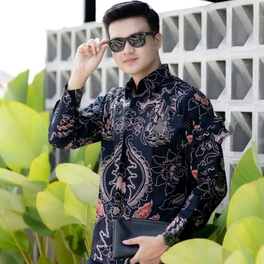 KEMEJA BATIK MOTIF MAHKOTA DEWA EKSKLUSIF Kemeja Batik Pria Original Premium Solo Lengan Panjang Pendek Lapis Furing Halus Estetik Katun
