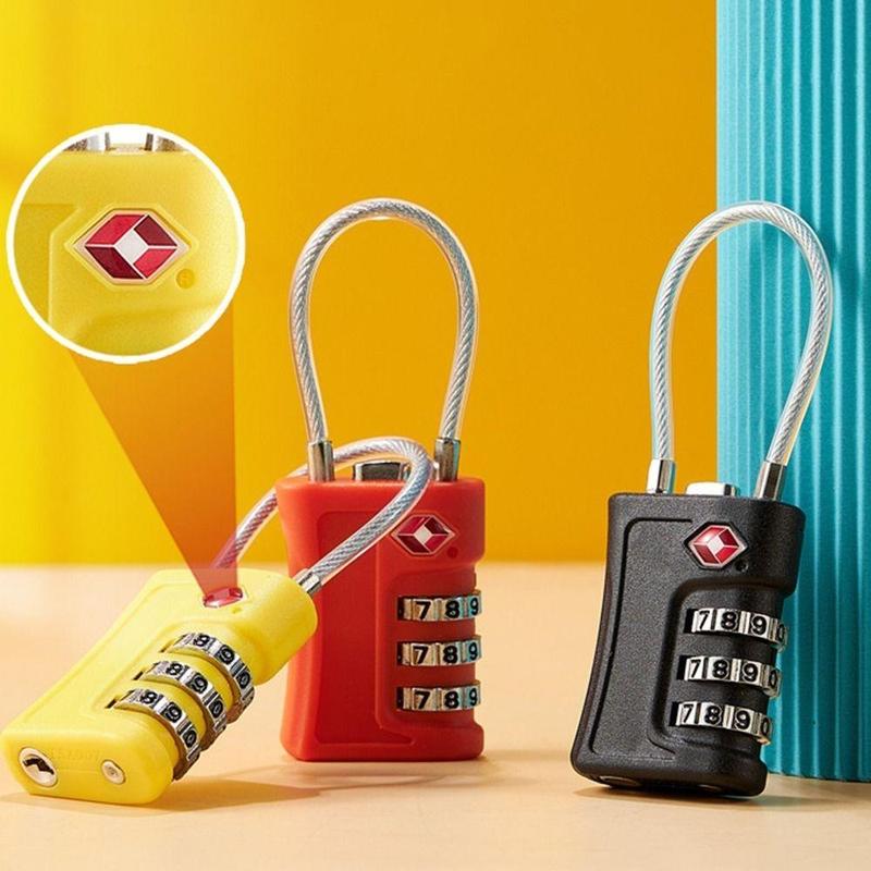Customs Code Lock for Travel Luggage Password Changeable Lock Contrast Color Design Padlock TSA 0