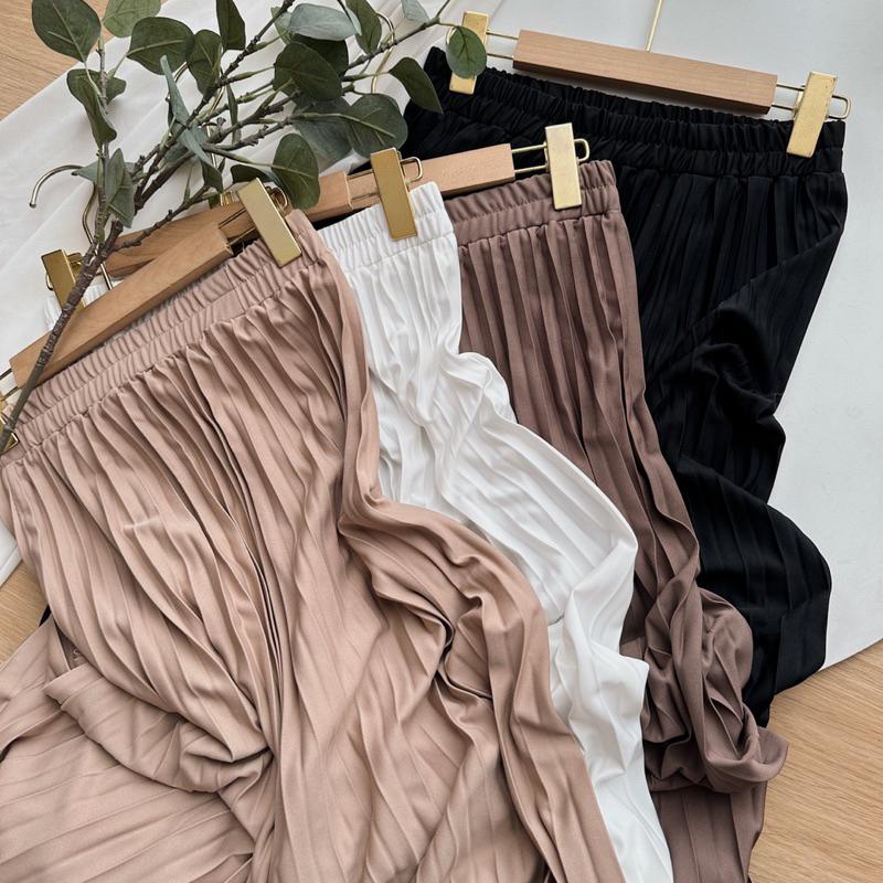 Oclo Plare Skirt Rok Wanita Flare Plisket Murah Casual Basic Dailywear 8