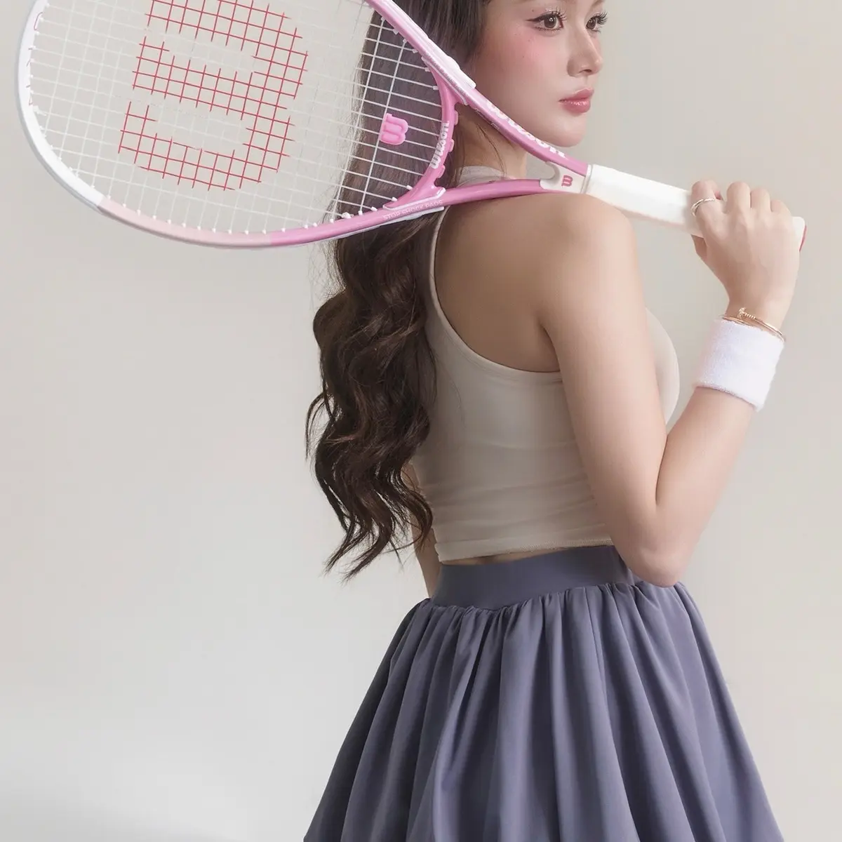 ￼Mer Bleue Sportswear Club | Set đầm thể thao Poise Downtown Dress màu Light Grey - Dark Grey