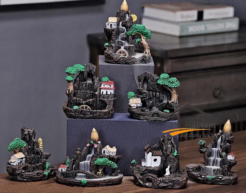 ( BÁN SỈ ) Thác Khói Nụ Trầm Hương - Lư Xông Trầm Khói Ngược Đốt Nhang Đồ Thờ Phong Thủy Phật Giáo Quà Tặng Cao Cấp