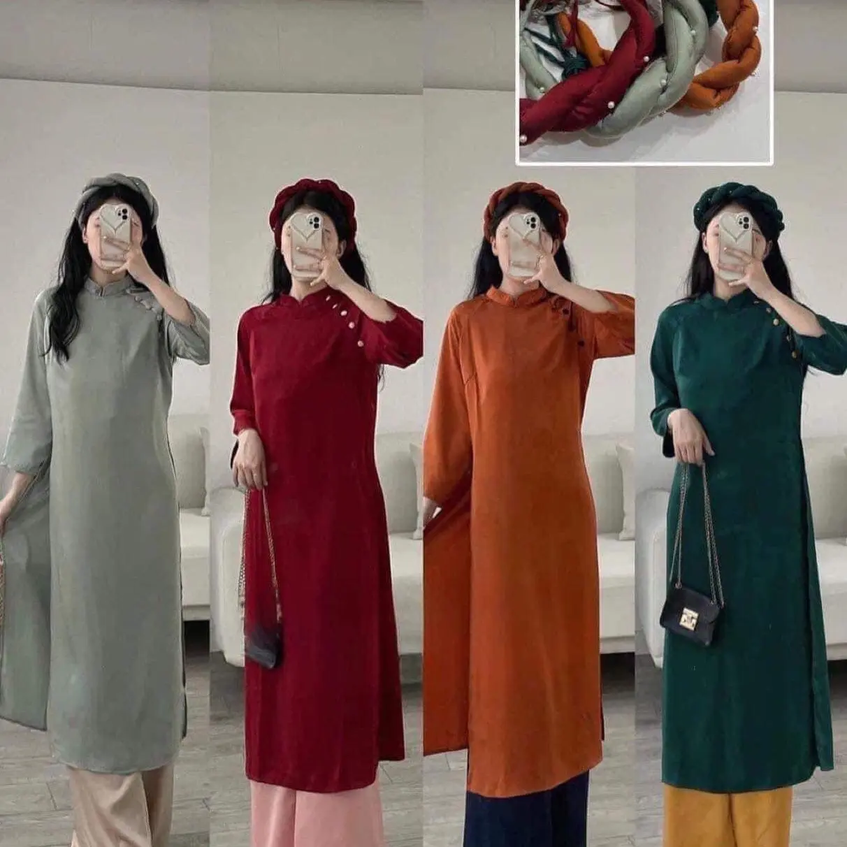 Áo Dài Lụa Dáng xưa