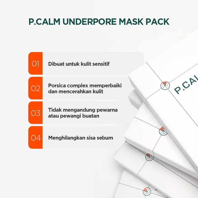 P.CALM Masker UnderPore untuk Mengurangi Sebum dan Menenangkan Kulit 2