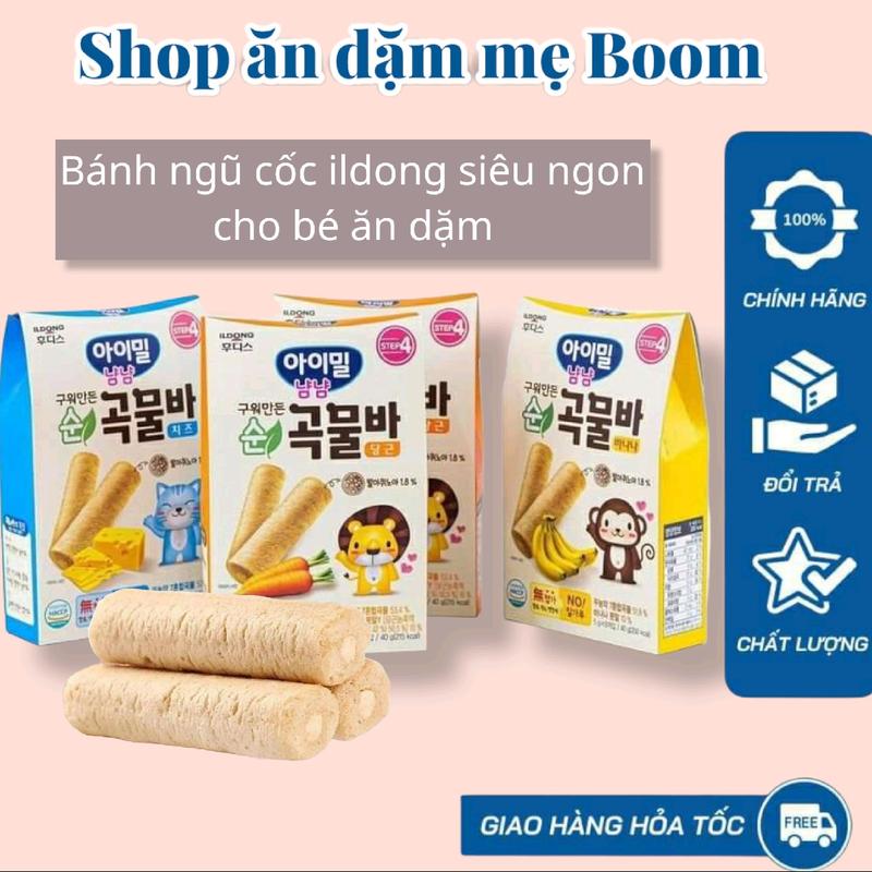 [Date mới] Bánh ngũ cốc cuộn kem dinh dưỡng Ildong Hàn cho bé ăn dặm