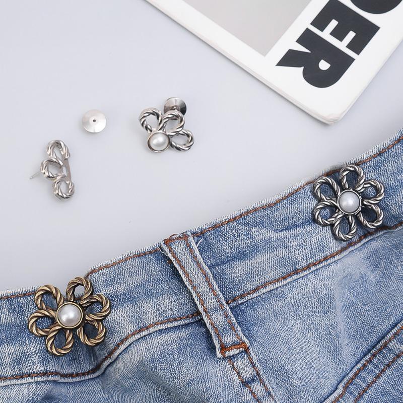 Product Introduction of 2Pcs Detachable Exquisite Six-petal Flower Waist Buckle Adjustable Tighten Waist Buckle Jeans Pants Trousers Snap Fastener No Sew 18