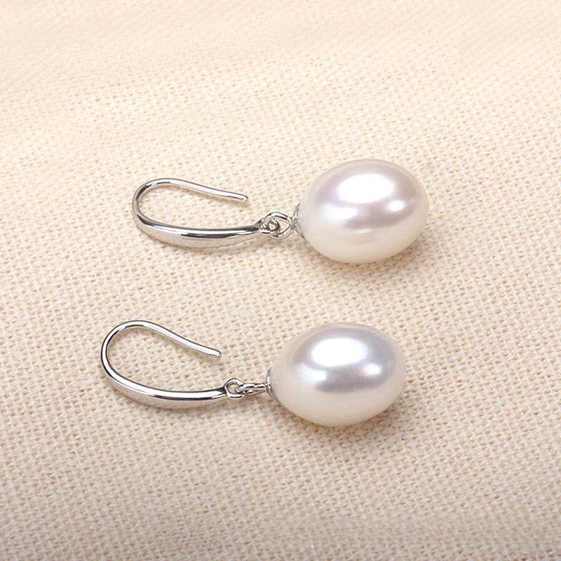 S925 Sterling Silver Freshwater Nuclear Pearl 8-9mm Hook Earrings Aurora Flawless High-end Sense Drop Earrings Jewelry Accessories 1
