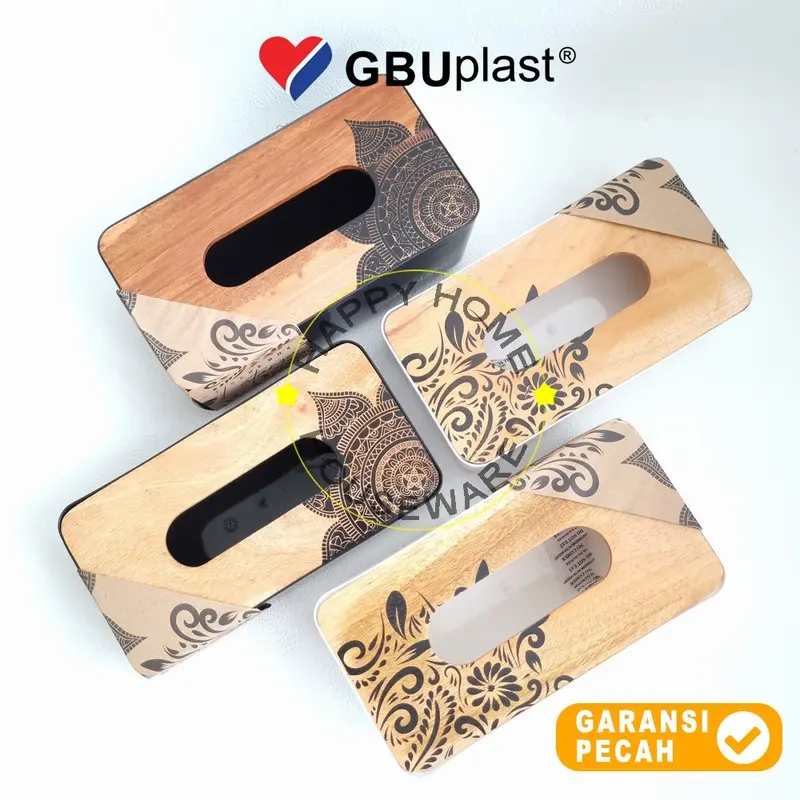 GBUplast LATARSA Small Tissue Box Dispenser Tempat Tissue Motif Kayu Back To Nature 1
