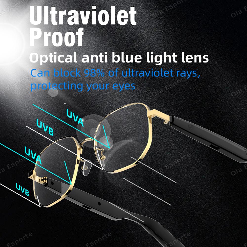 Smart Anti blue light Glasses Bluetooth Earphones Intelligent Calls Music Sound Quality Voice Assistant Long Battery Glasses New - Image 3