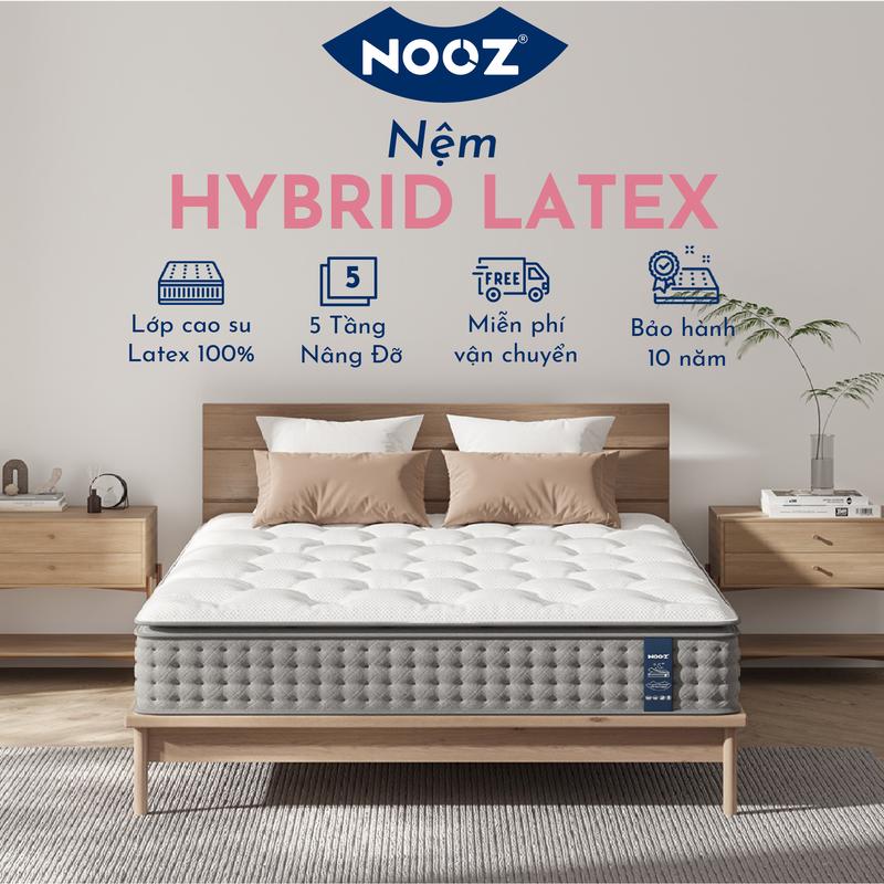 Nệm Foam NOOZ Hybrid Latex 100% Đệm Cao Su Thiên Nhiên Và Lò Xo Túi Độc Lập NOOZ Home Goods