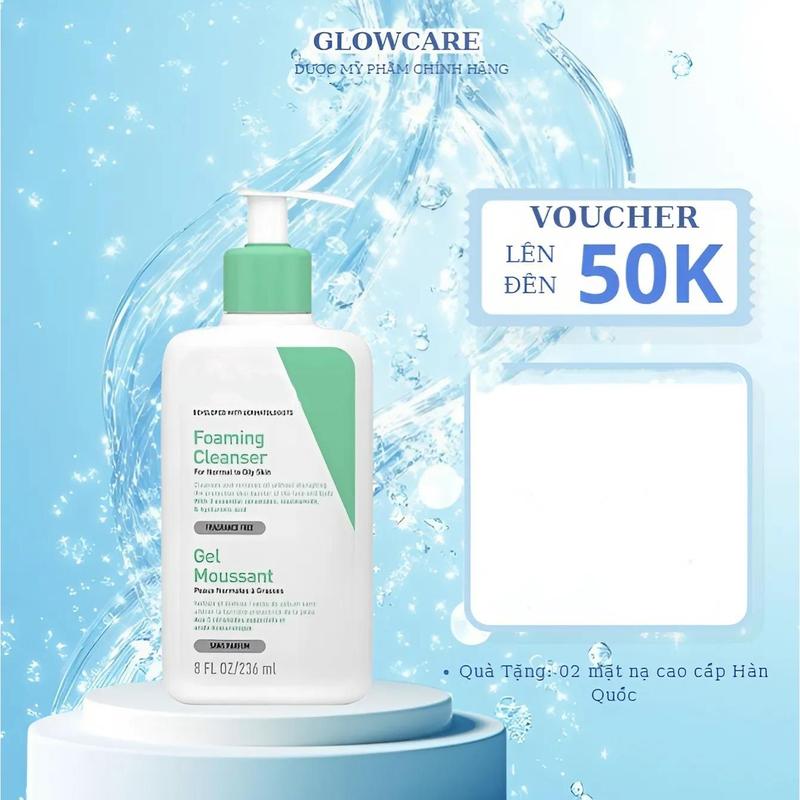 Sữa rửa mặt giúp làm sạch sâu dành cho da dầu CeVeFoaming Facial Cleans 236ml