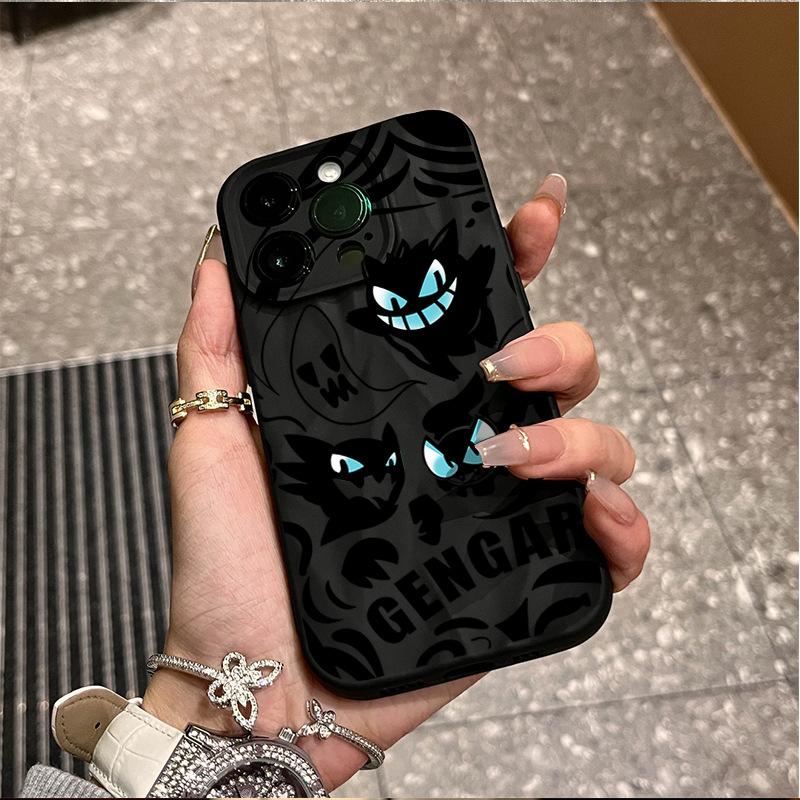  Ốp Điện Thoại Gengar Thiết Kế Graffiti Anime Tương Thích Với iPhone 15 Plus 14 Pro Max 15 16 XS Max 13 11 12 Pro 8 Plus 15 Pro Max 16 Pro XR Ốp Vỏ Bảo Vệ Chống Sốc 