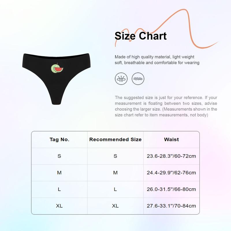 Product Introduction of Yruioon  Women Seamless G-string Thong Cute Fruits Printed T-back Underwear Sexy Briefs Stretchy Sport Panty 0