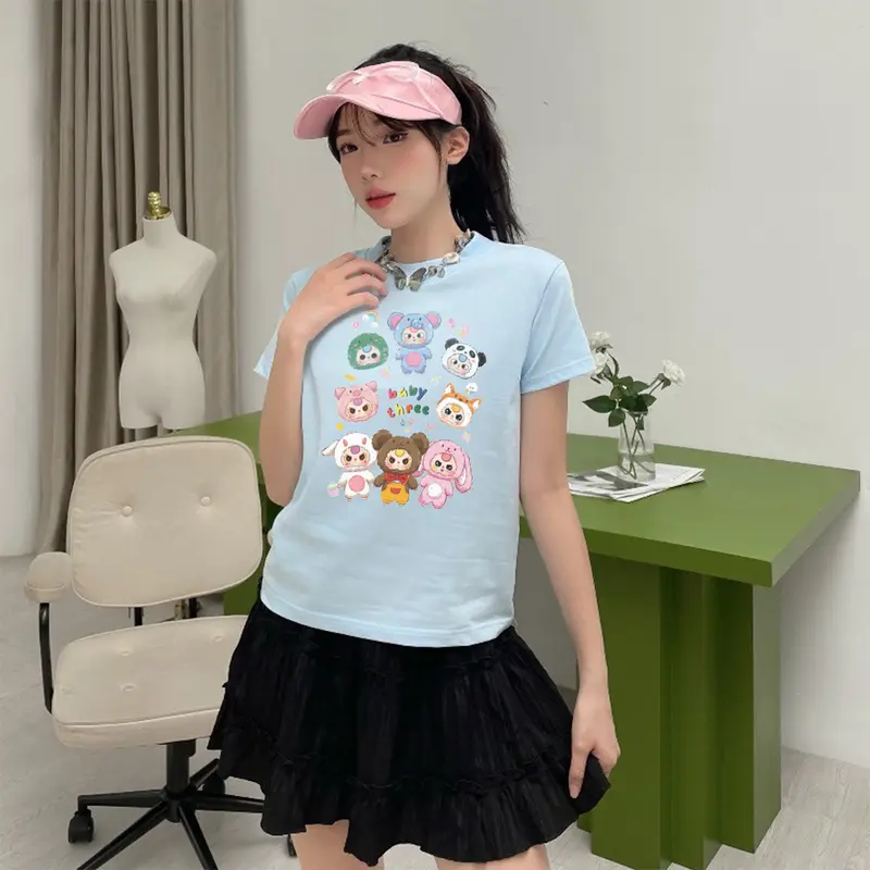 Áo Thun Baby Tee Tay Ngắn PINKSTORE29 Cổ Tròn In Hình Icon Baby Three A52012 5