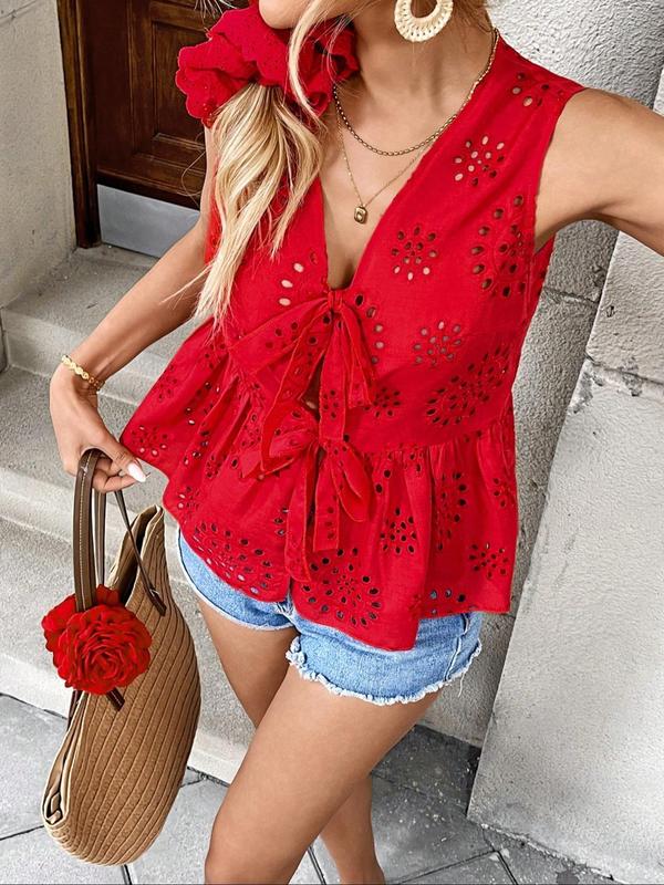Women's Plain Tank Top, Casual V Neck Sleeveless Top for Summer, Ladies Clothes for Daily Wear 2