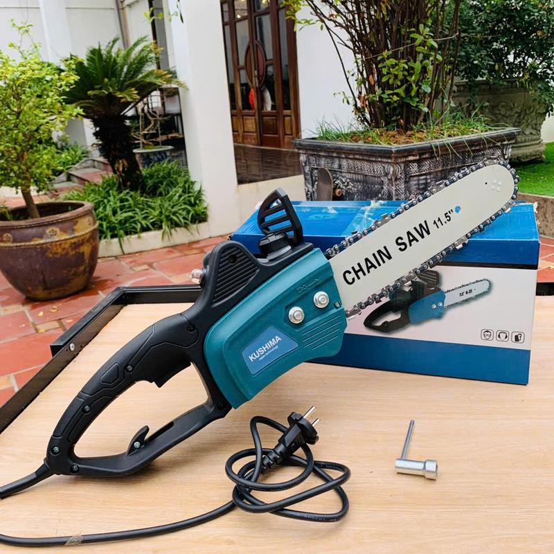Máy cưa xích điện 220v, cưa gỗ cắt gỗ cầm tay 11.5 In bảo hành 12 tháng