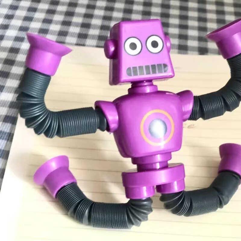 Product Introduction of 2pcs lot Suction Cup Telescc Robot Shape Stretch Tube Giraffe Educational Decompression Anti stress Squeeze Toy 16