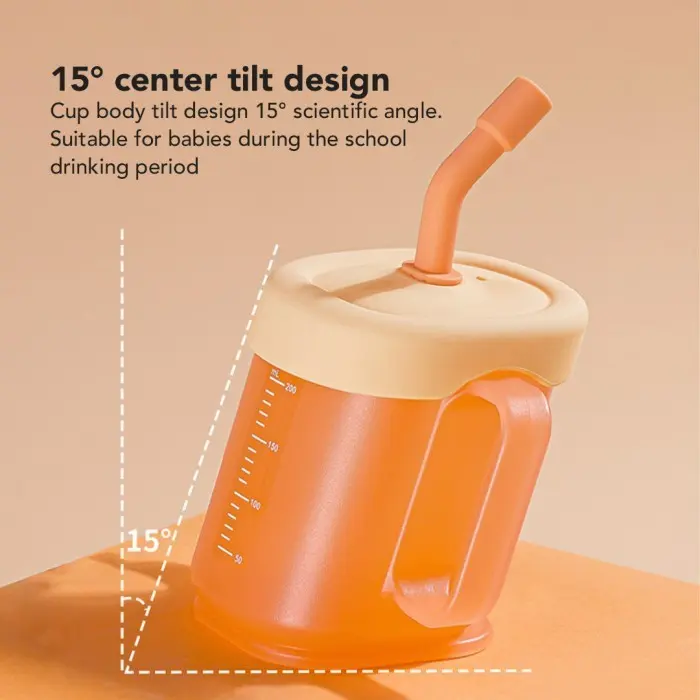 SAKUMINI Curve Straw Cup Cangkir Minum Anak Sedotan Training Cup Doidy 1