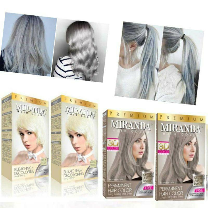 MIRANDA Hair Color Cat Rambut Abu Pewarna Rambut Ash Grey Blonde MC-16 3
