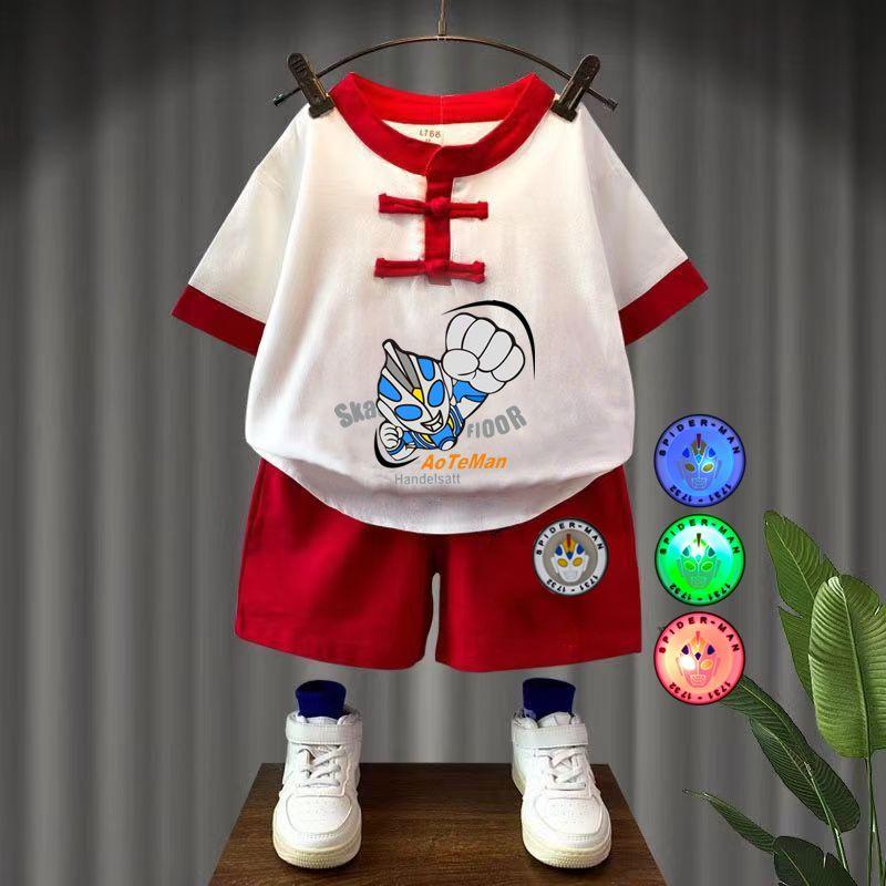 Product Introduction of Boy Han Chinese Clothing Suits Baby Luminous Two-Piece Pants Red CNY New Year Clothes Chinese Style Tang Suit 11