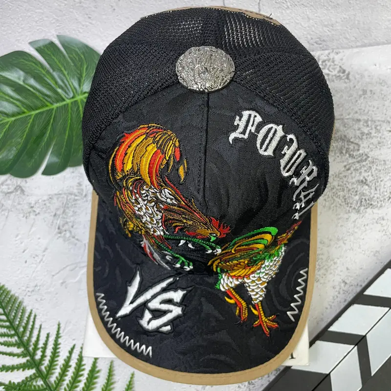 Nón nam, nón cao cấp, siêu phẩm gà thêu full 100%, 2 màu đen và trắng 4