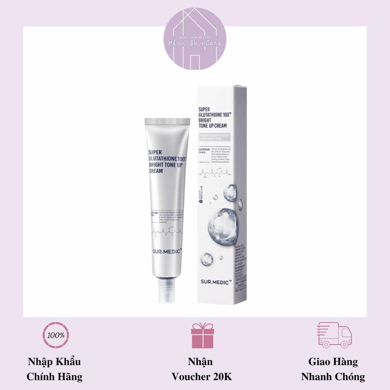 SUR.MEDIC Super Glutathione 100 Bright Tone Up Cream - Kem Hỗ Trợ Dưỡng Trắng Sáng Da 40ml