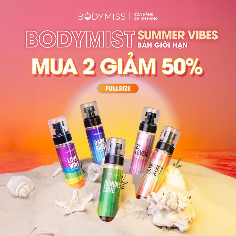 [MUA 2 FULLSIZE GIẢM 50%] Body Mist Nam Nữ Chính Hãng Lưu Hương Thơm Lâu BODYMISS, Body Mist Unisex Cho Nam Học Sinh Sinh Viên Hương Nước Hoa Dark Night Perfume Cosmetic Fragrance Hair Mist