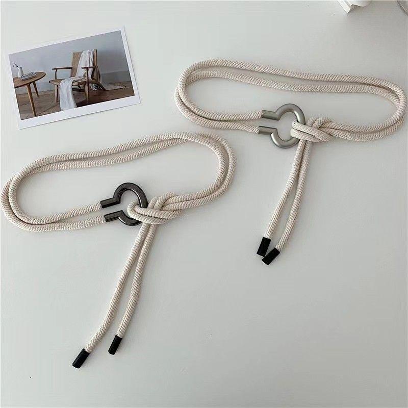 Product Introduction of Dây Chuyền Đeo Hông, Thiết Kế Dây Cotton Đơn Giản Và Dễ Phối Đồ Thắt Lưng Mỏng Thắt Nút Vòng, Dây Thắt Lưng Trang Trí, Màu Trắng Rừng, Phong Cách Mới, Thích Hợp Cho Trang Phục Thường Ngày 5