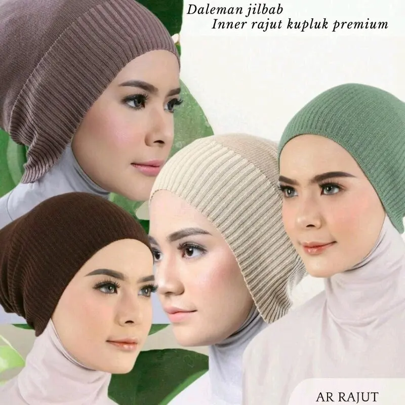 Ciput Rajut Kupluk Premium Inner Jilbab Salur Dalaman Kerudung Anti Pusing Turki Arab Instan  wanita Dewasa 6