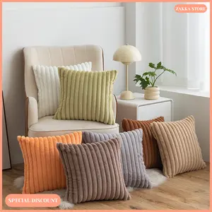 Zakka Store COD Faux Rabbit Fur Cushion Cover / Sarung Bantal Bulu Super Soft Decorative Pillow Cover 45x45cm