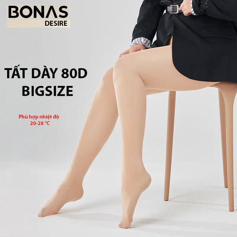 Tất quần Bigsize loại dày 80D giữ ấm che khuyết điểm định hình dáng BONAS CHÍNH HÃNG ZY7015
