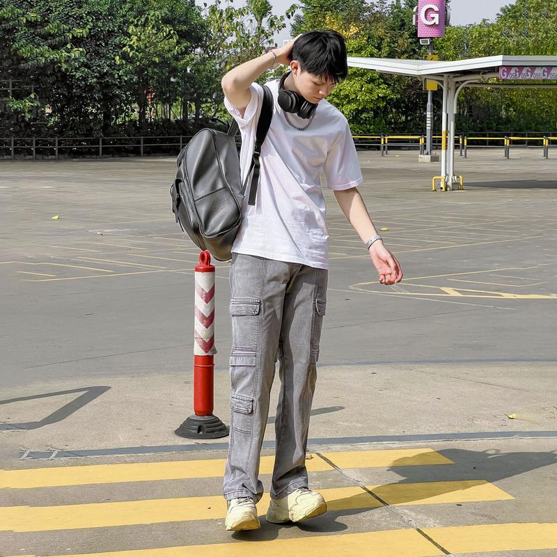 Quần Jean Denim CB08 Catima Local Brand Silver Wash Khóa Kéo - Cạp Chun - Dáng Suông Menswear Nam Có Túi Pants