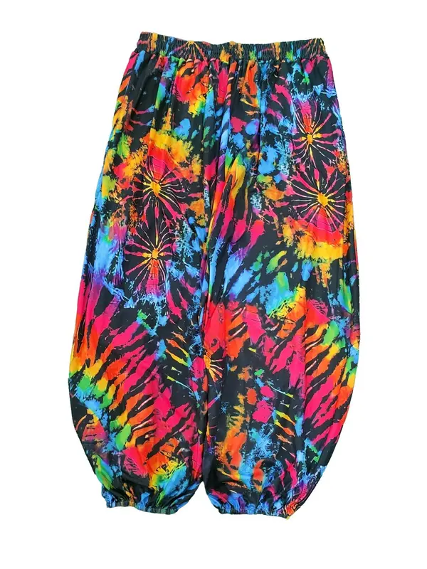 【Plus Size】 All Over Tie Dye Print Pants, Casual Comfy Trousers for Daily Wear, Women's Bottoms for Summer 5