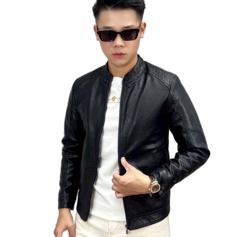 Áo da nam cổ tàu Quảng Châu cao cấp form ôm lót nhung Menswear Jacket aokhoac