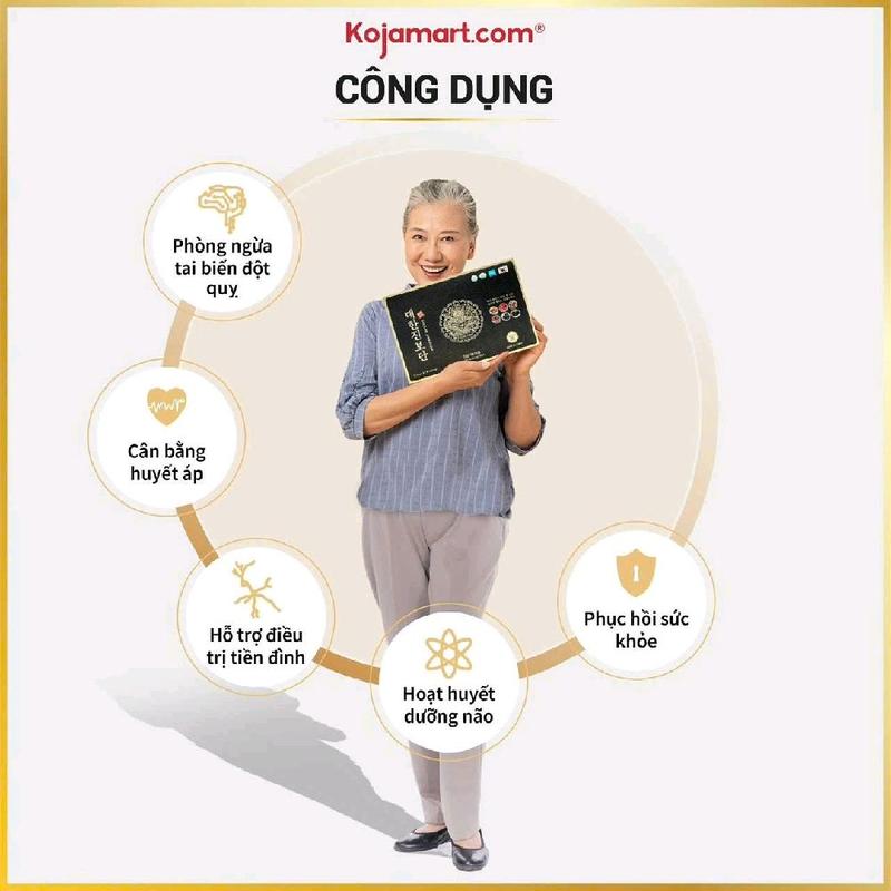 An Cung Chính Phủ Rồng Vàng Phòng Tai Biến Đột Quỵ Daehan Jinbodan Hộp 60 Viên 2