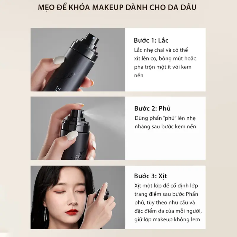 ZEESEA  Xịt khoá cố định lớp nền trang điểm lâu trôi Lasting Makeup Setting Spray 100ml 5