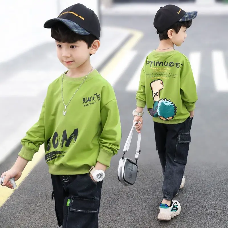 Áo Thun Bé Trai, Dài Tay, Bộ Sưu Tập Mới 2024, Hợp Xu hướng Cho Mùa Xuân Và Mùa Thu, Quần Áo Mùa Thu Cho Trẻ Em, Thích Hợp Cho Trẻ Em Trung Bình Và Lớn, Áo Len Bé Trai, Phong Cách Hàn Quốc, Hợp Xu hướng, Quần Áo 2
